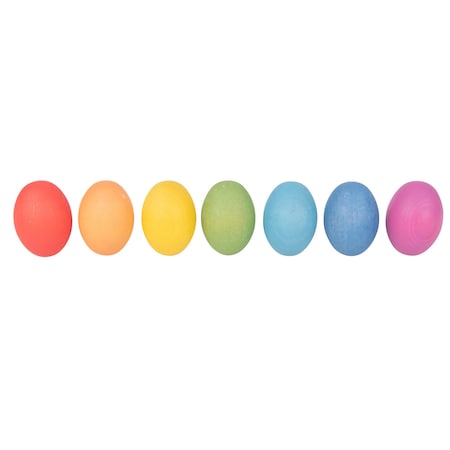 Tickit Rainbow Wooden Eggs, Set of 7 Colors, 7PK 74005